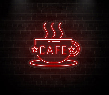 Cafe cup neon sign