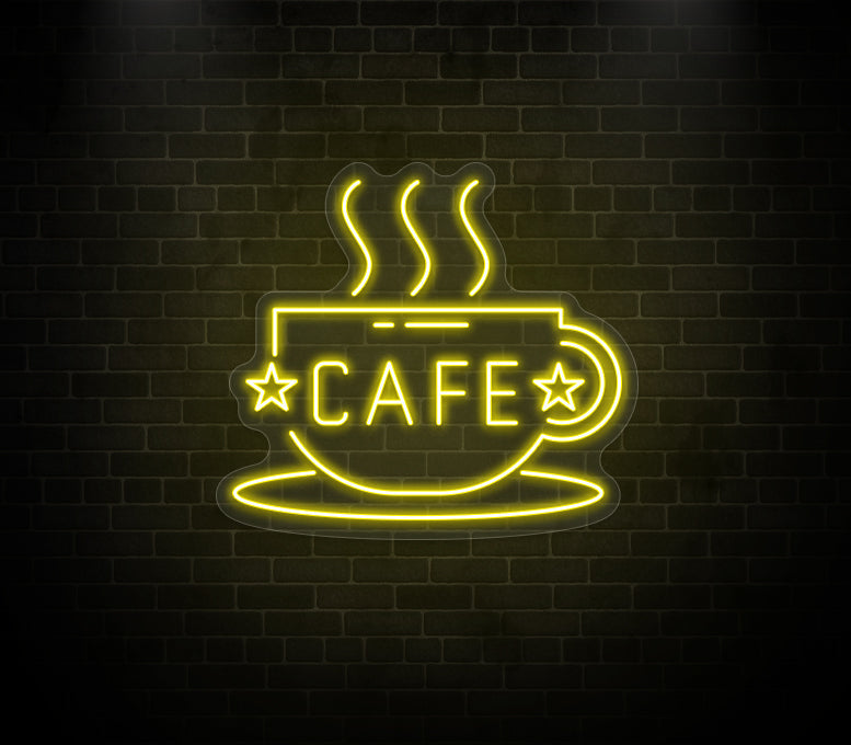Cafe cup neon sign