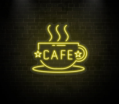 Cafe cup neon sign