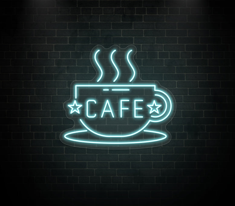 Cafe cup neon sign