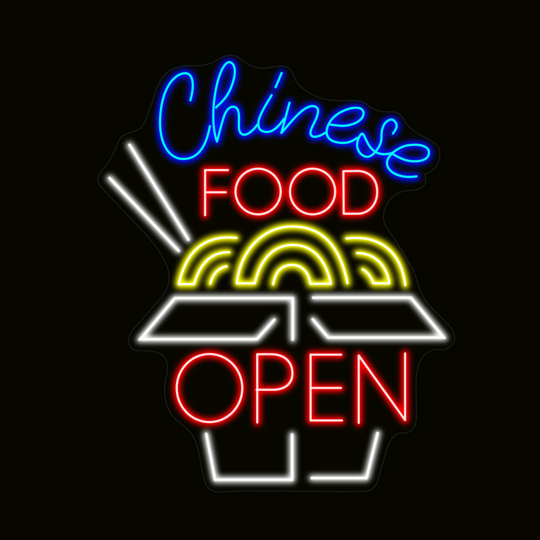 Chinese Food Open Neon Sign