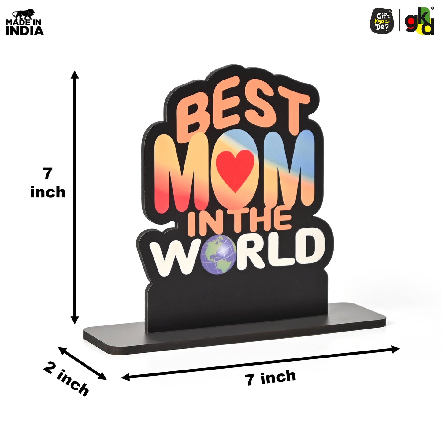 Best Mom & Dad in the World Wooden Trophy – Gift for Parents | Mother’s & Father’s Day, Anniversary, Birthday | Home Decor Table Top Showpiece