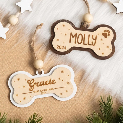 MustHome Customized Pet ID, Personalised Wooden Dog Name Plate, 20 x 15 cm