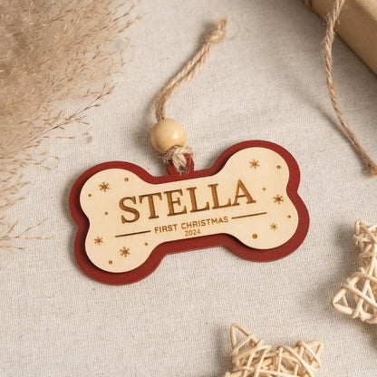 MustHome Customized Pet ID, Personalised Wooden Dog Name Plate, 20 x 15 cm