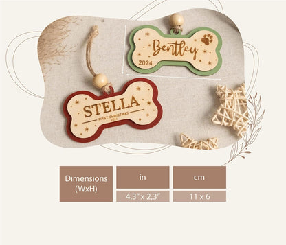 MustHome Customized Pet ID, Personalised Wooden Dog Name Plate, 20 x 15 cm