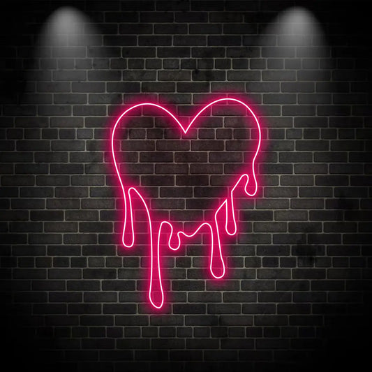Dripping Heart Neon Sign Led Light