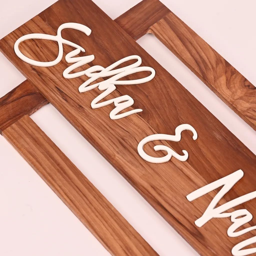 MustHome Personalized Door Name Plate for Home Entrance | 15X7 inch