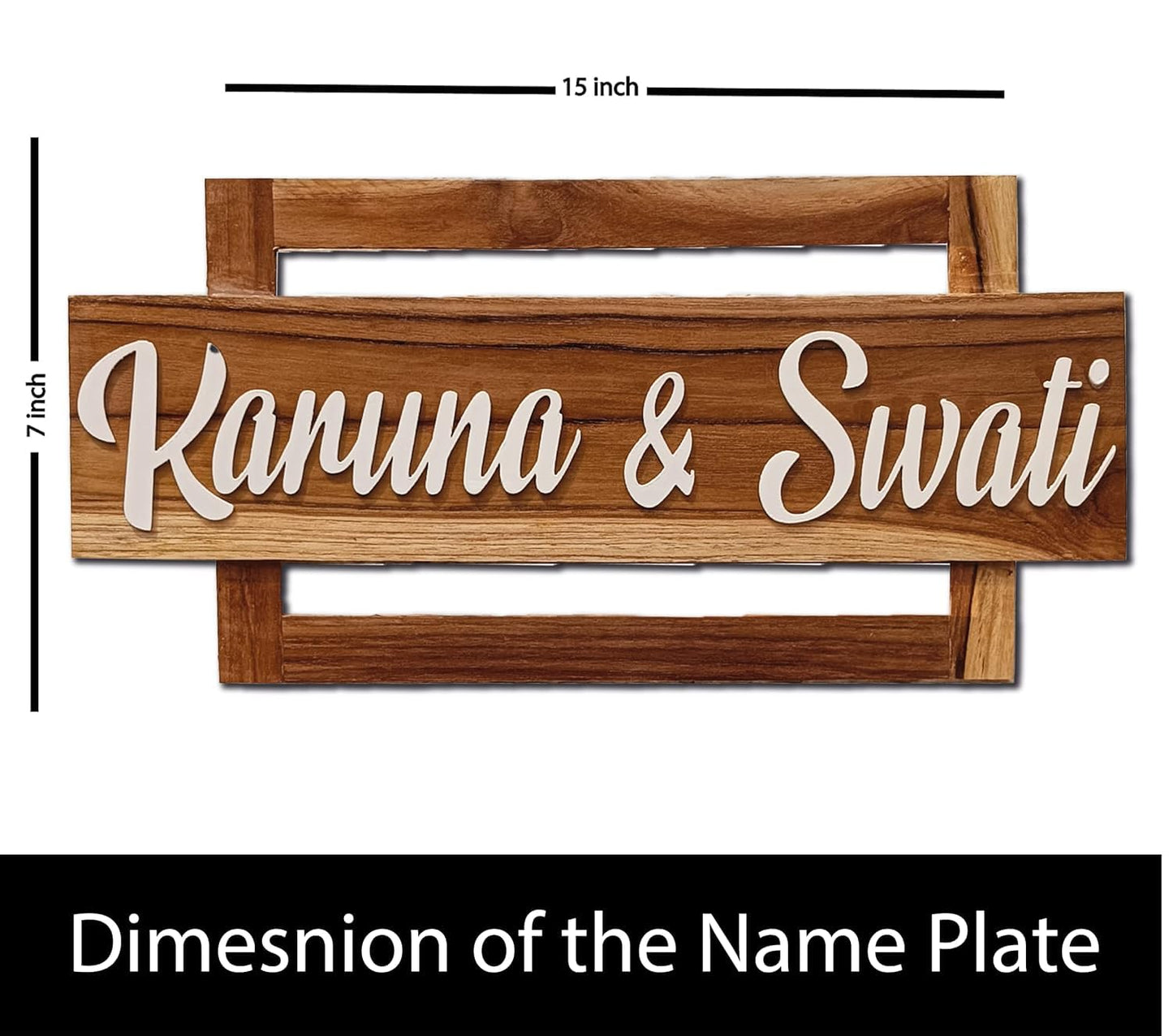 MustHome Personalized Door Name Plate for Home Entrance | 15X7 inch