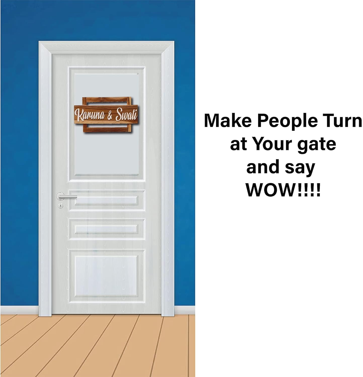 MustHome Personalized Door Name Plate for Home Entrance | 15X7 inch