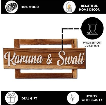 MustHome Personalized Door Name Plate for Home Entrance | 15X7 inch