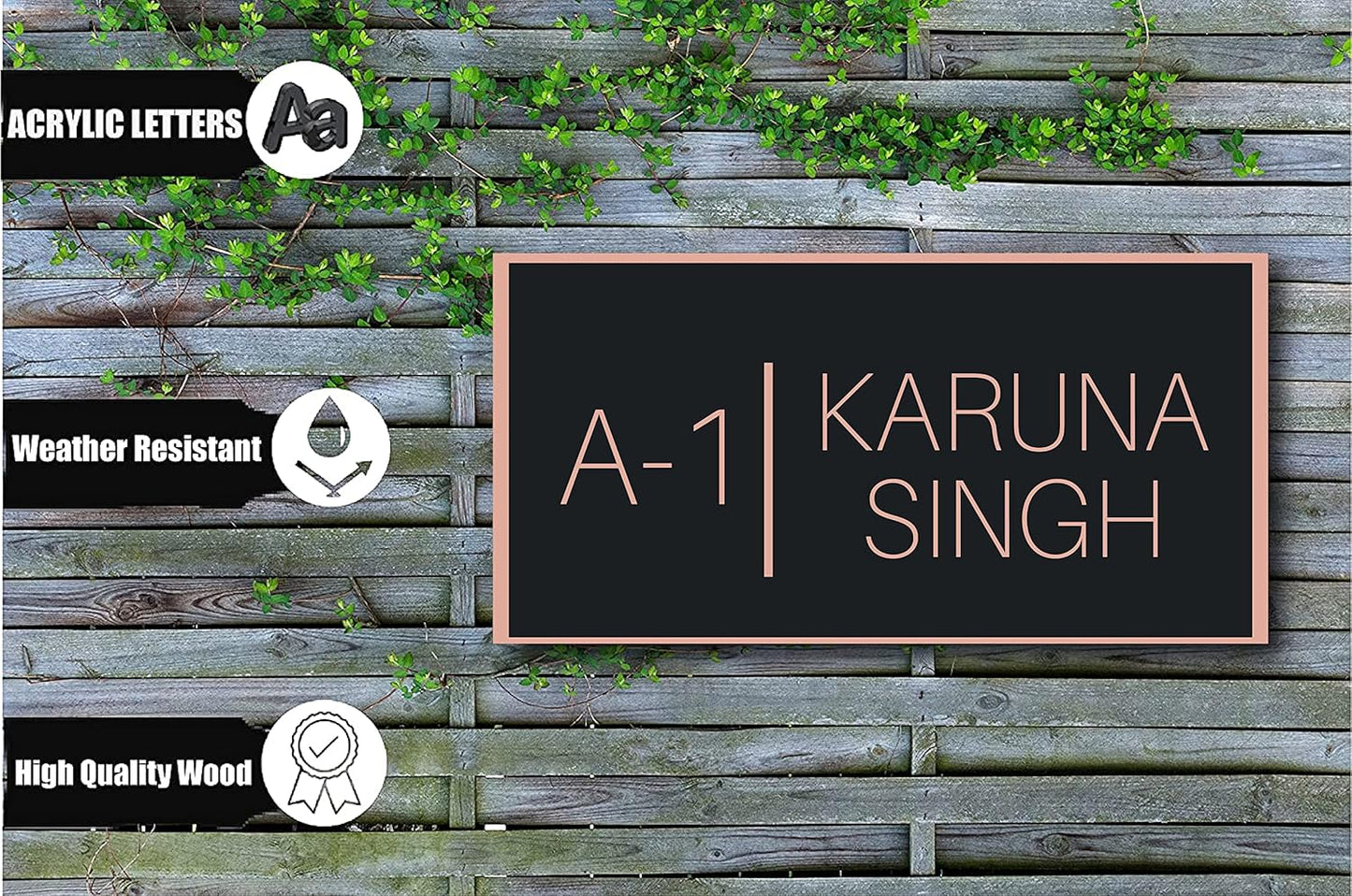 MustHome | Name Plate For Home, Office & Outdoor Entrance | 15X30 cm