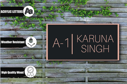 MustHome | Name Plate For Home, Office & Outdoor Entrance | 15X30 cm