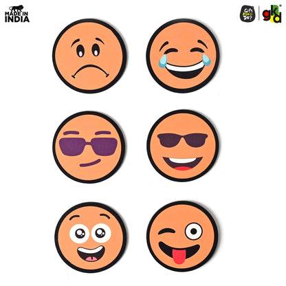 Wooden Fridge Magnet Set – Pack of 6 | Cartoon, Emoji & Veggie Designs | Cute, Fun & Durable Refrigerator Magnets