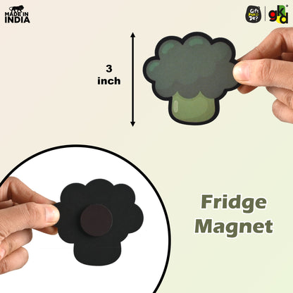 Wooden Fridge Magnet Set – Pack of 6 | Cartoon, Emoji & Veggie Designs | Cute, Fun & Durable Refrigerator Magnets