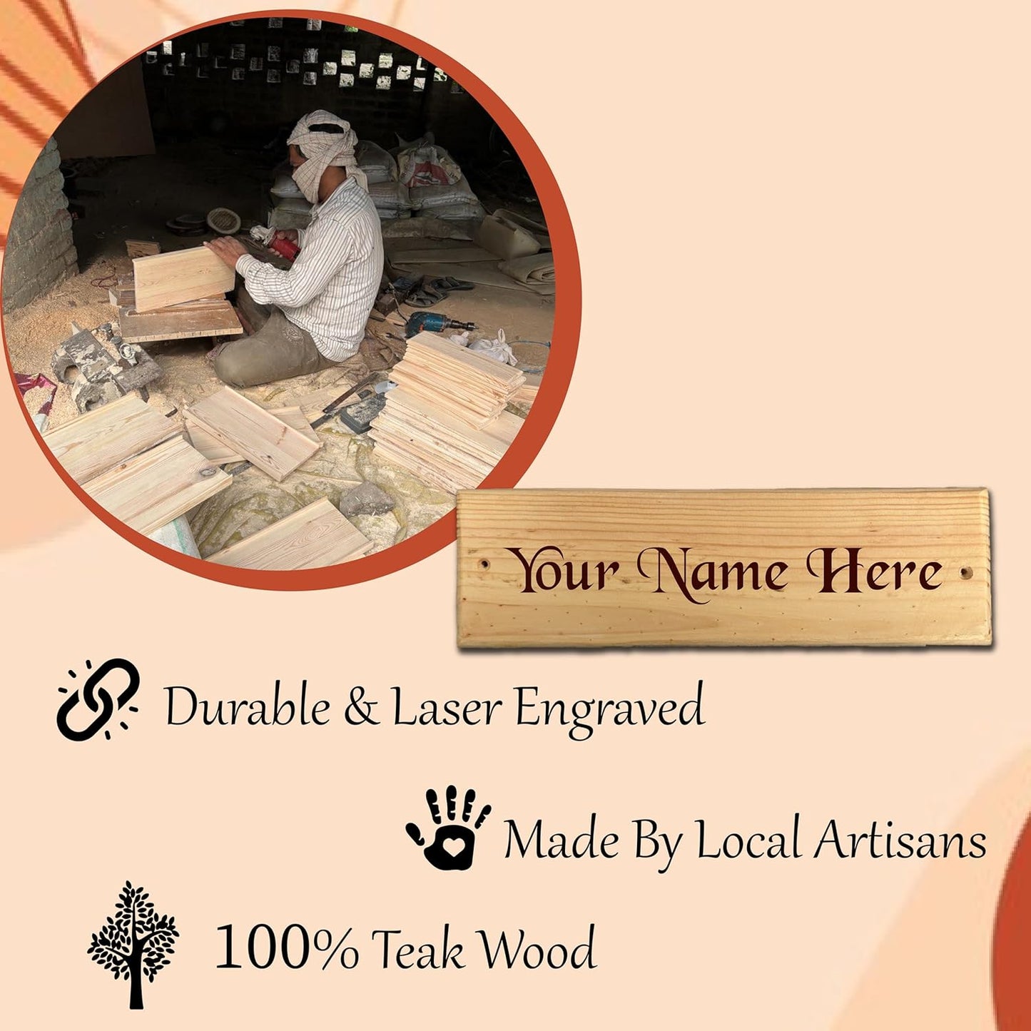 MustHome |Name Plate for Home Entrance| 30x9cm