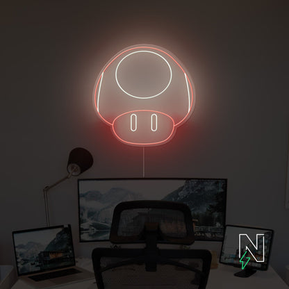 Mario Mushroom Neon Sign