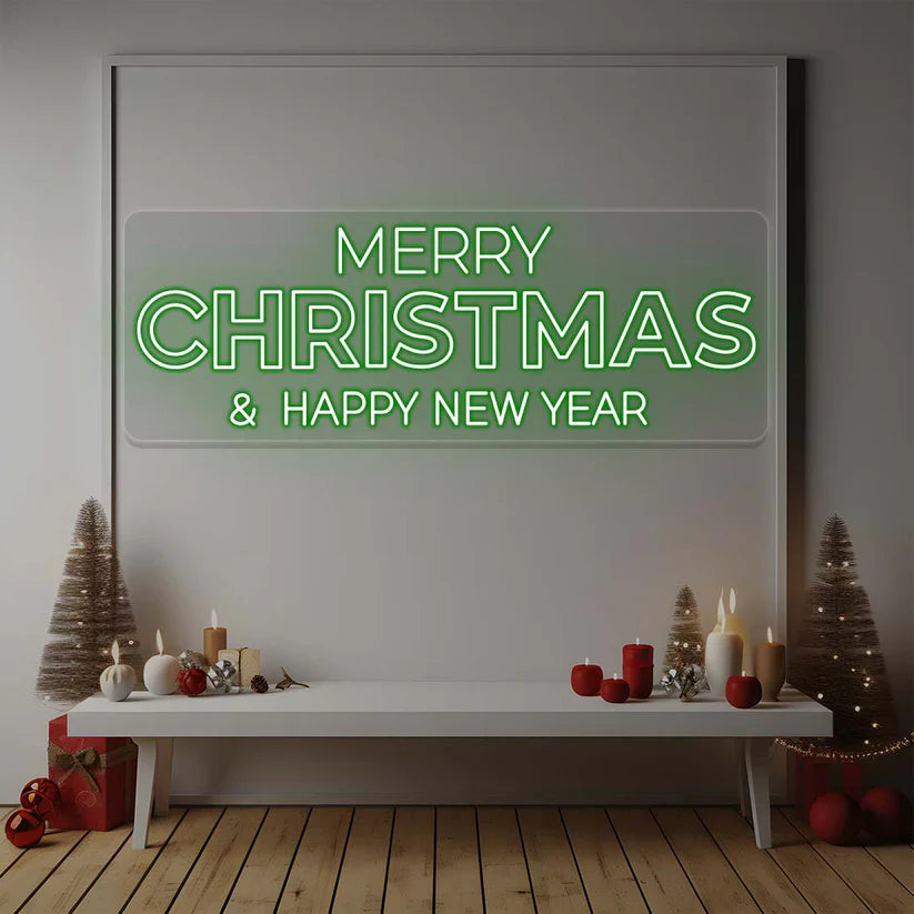 Merry Christmas & Happy New Year Neon Light