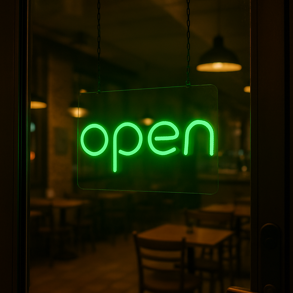 Open Neon Sign for Storefront