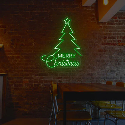 Merry Christmas Tree Neon Sign