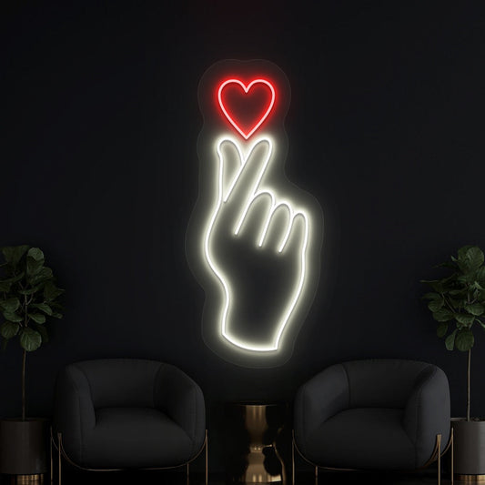 Hand Heart Neon Sign