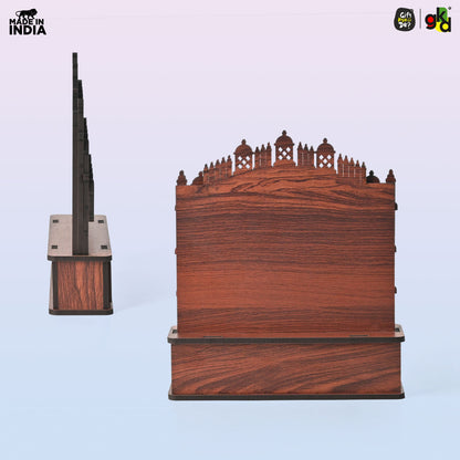 Hawa Mahal Wooden Showpiece | Jaipur-Inspired Home Décor | Personalized & Default Quote Variants | Rajasthani Heritage Gift