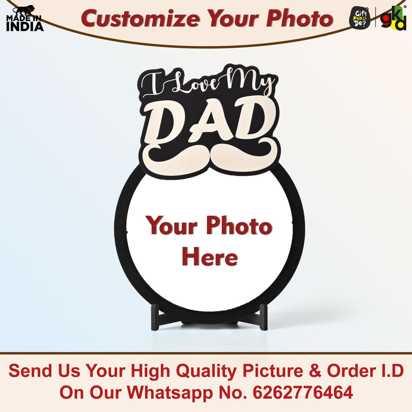 Gift by FusionEdge I Love My Dad Photo Frame - Personalized Gift for Dad | Unique Father's Day Gift, Birthday Gift for Father, Dad Gifts