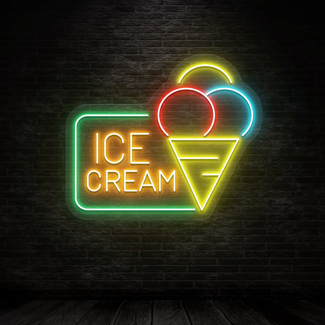 Ice Cream Cone Neon Sign