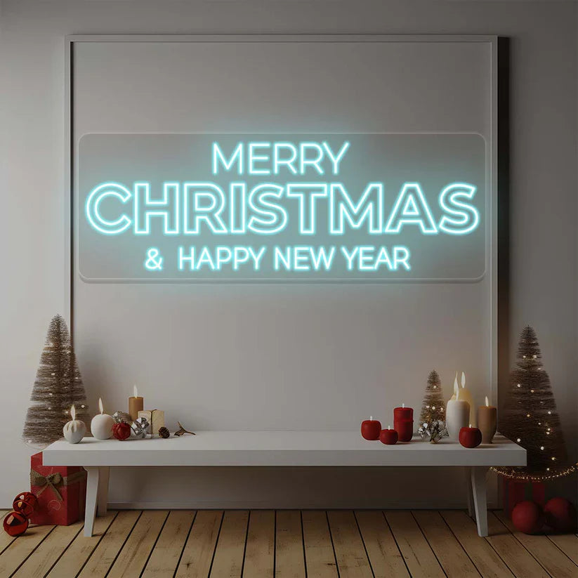 Merry Christmas & Happy New Year Neon Light