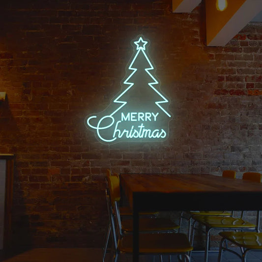Merry Christmas Tree Neon Sign