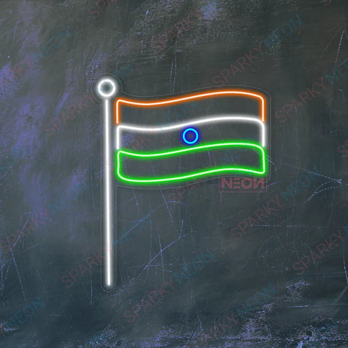 India Flag Neon Light Sign