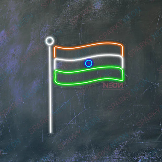 India Flag Neon Light Sign