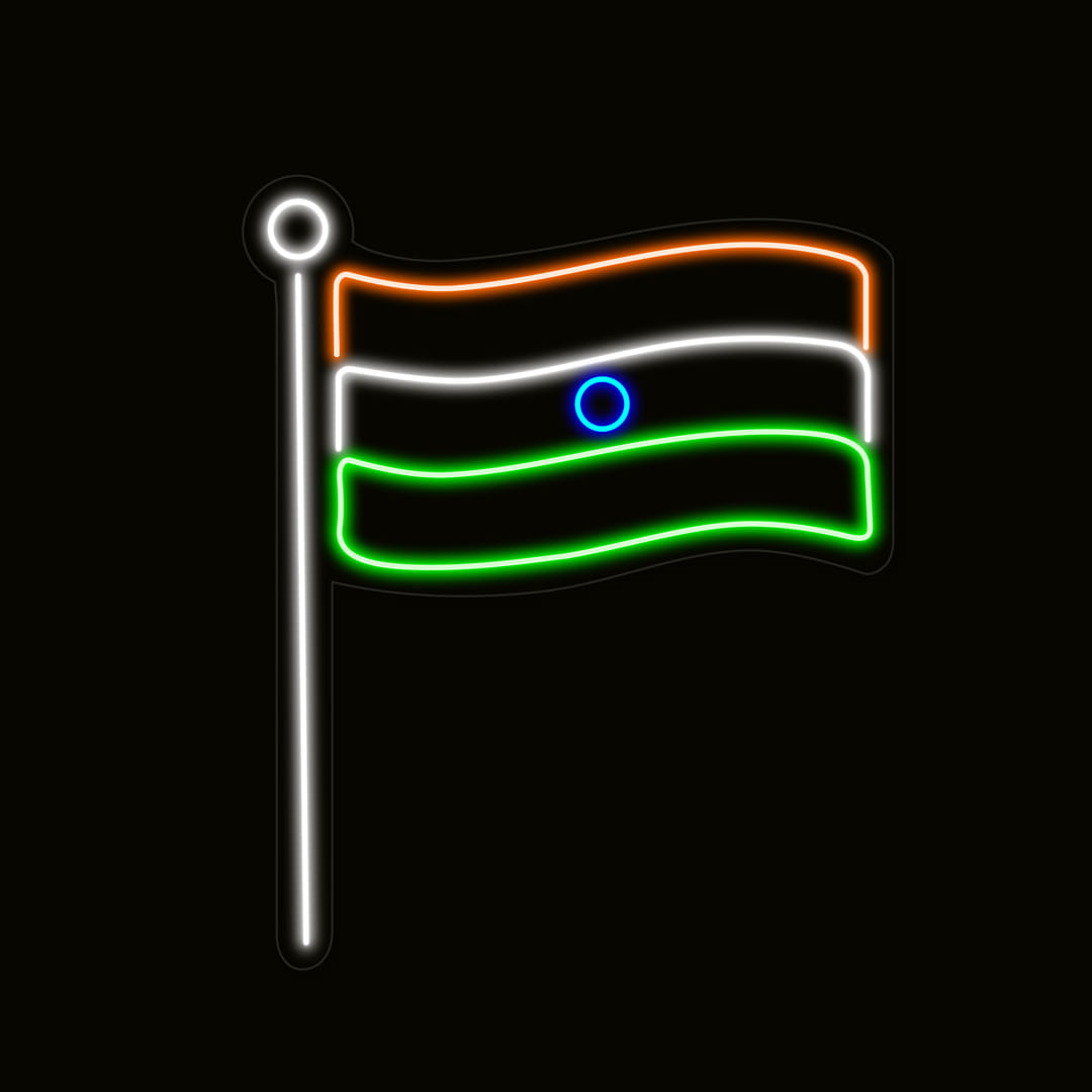 India Flag Neon Light Sign