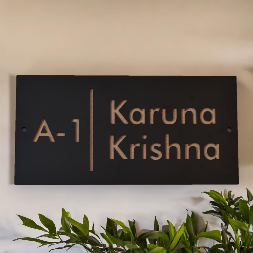 MustHome | Name Plate For Home, Office & Outdoor Entrance |30 x 15 cm