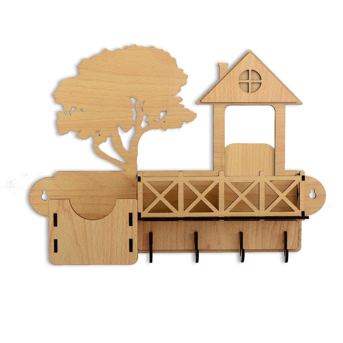 Wooden key holder with Photo Frame