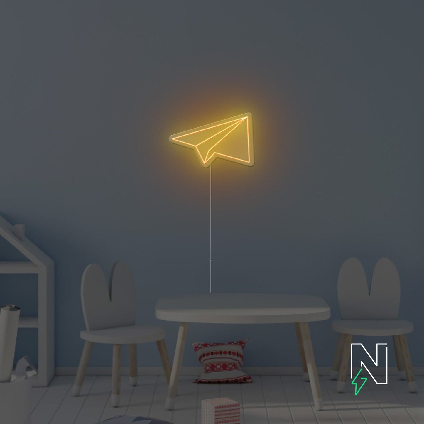 Paper Rocket Neon Sign