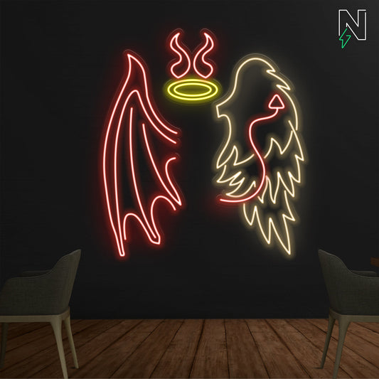 Angel & Devil Wings Neon Sign
