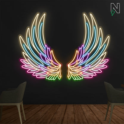 Galaxy Wings Neon Sign