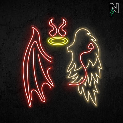 Angel & Devil Wings Neon Sign
