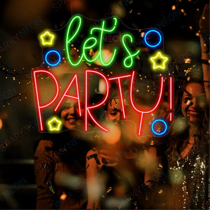 Let's Party Neon Sign Parties Led Light
