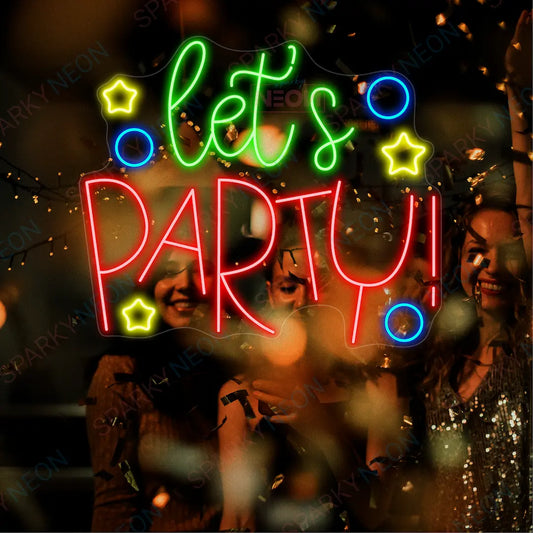 Let's Party Neon Sign Parties Led Light