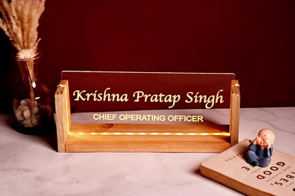 MustHome Desk Name Plate with Holder |25x6cm