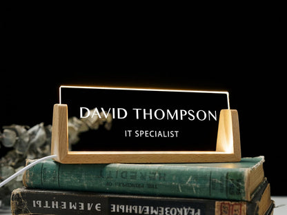MustHome Desk Name Plate with Holder |25x6cm
