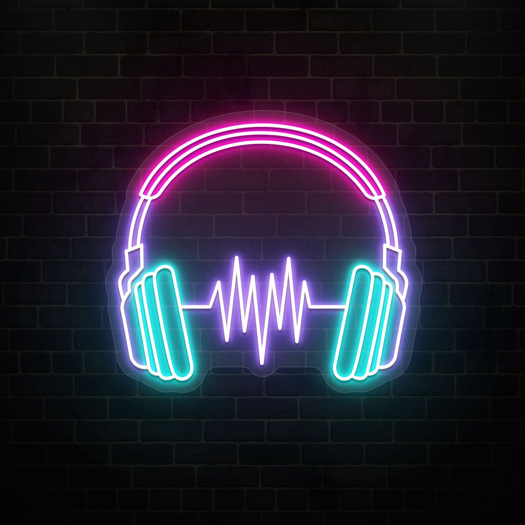 Music Headphone Neon Sign