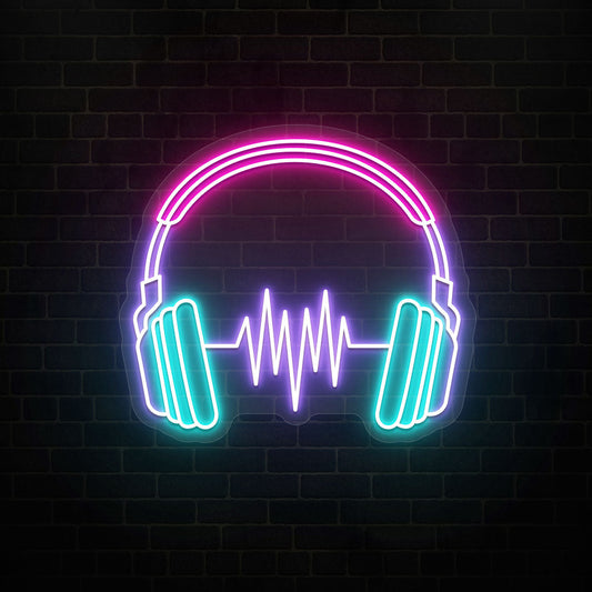 Music Headphone Neon Sign