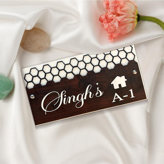 MustHome Name plate for home entrance | 15x30 cm