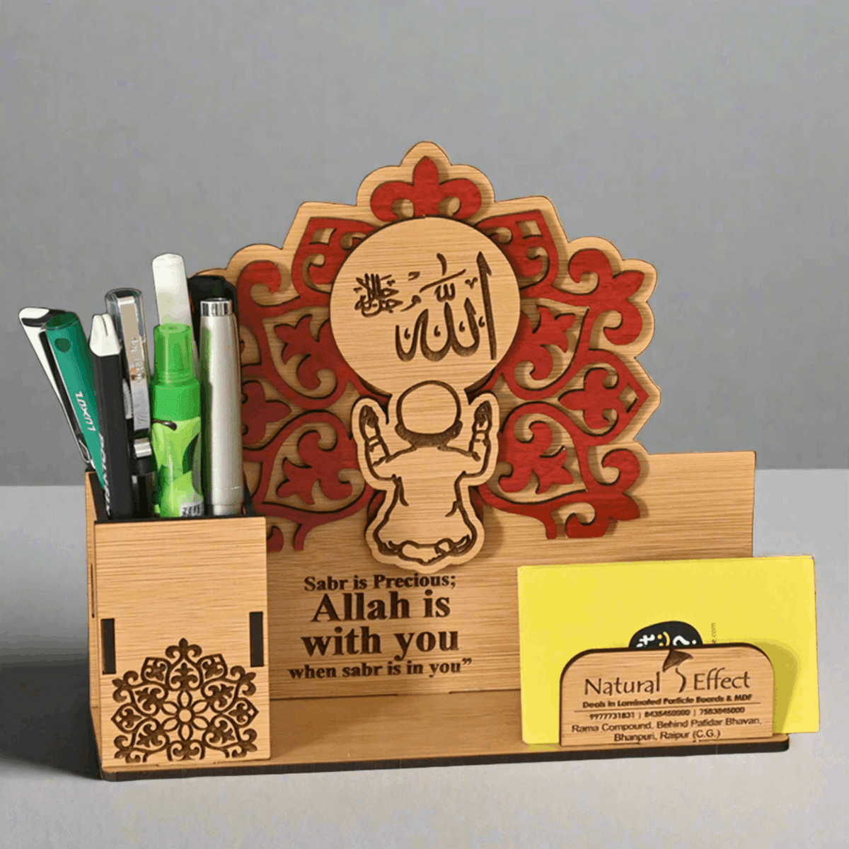 Eco-Friendly Customized Pen Holder With Spacious Visiting Card Holder | Durable Workspace Solution | Perfect For Corporate Gifting