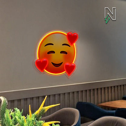 Feeling Love Emoji Neon Sign