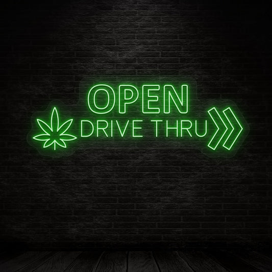 Open Drive Thru Neon Sign