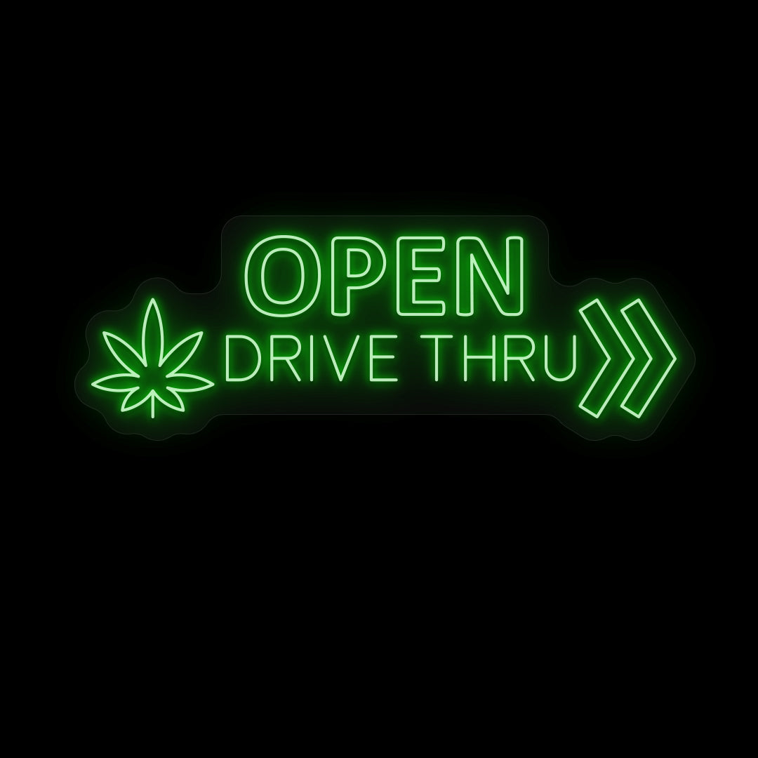 Open Drive Thru Neon Sign