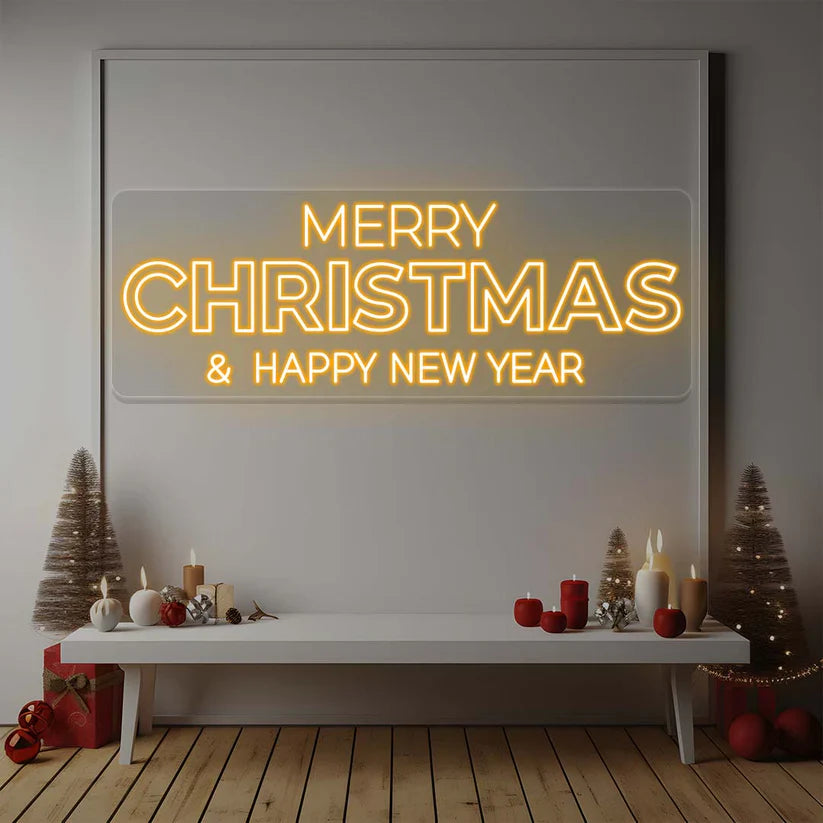 Merry Christmas & Happy New Year Neon Light